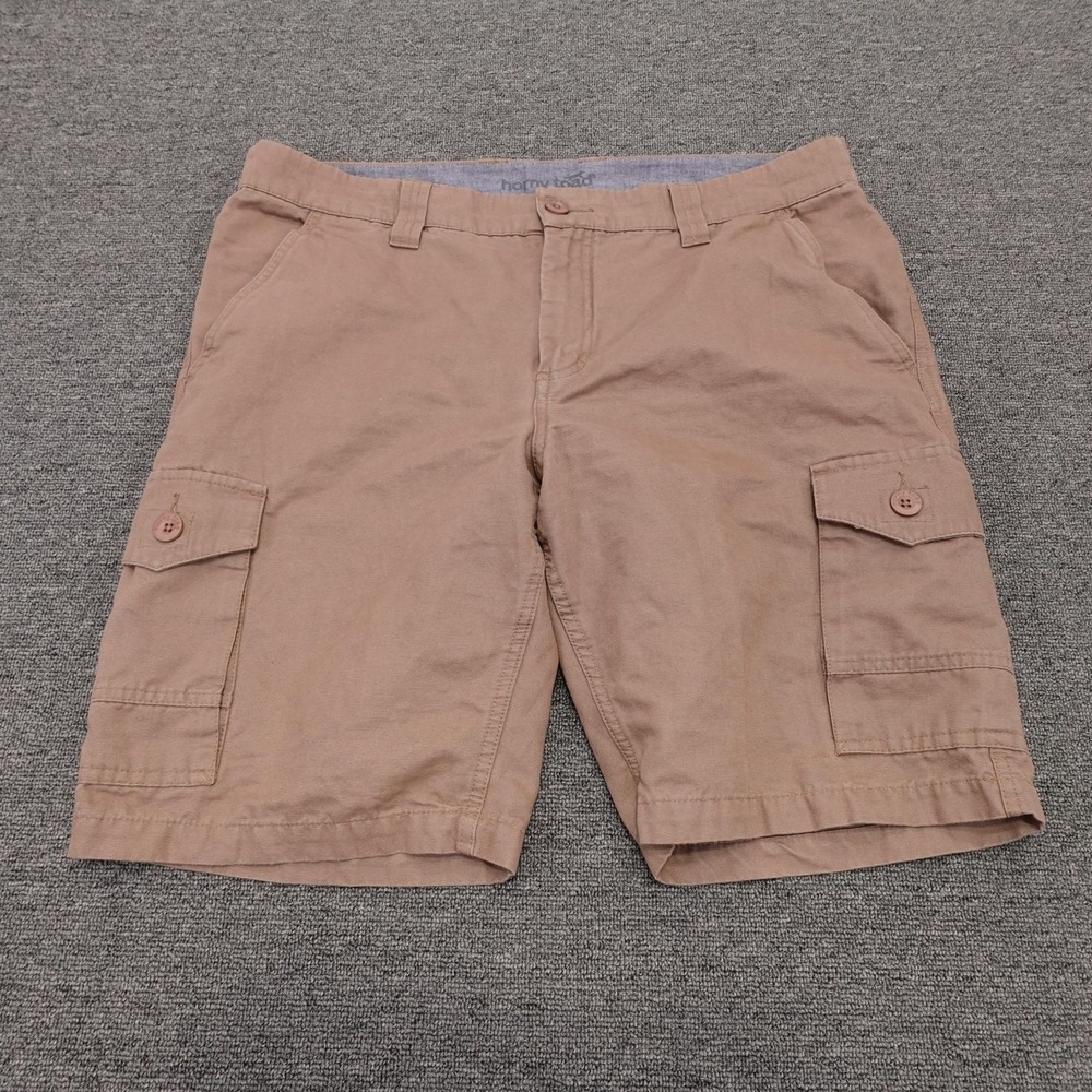 Horny Toad Cargo Shorts Mens 36 Beige Organic Cotton 11 Inseam Casual Outdoor